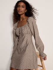 Natur - Apricot Polka Dot Milkmaid Mini Dress - Bild 5 von 5