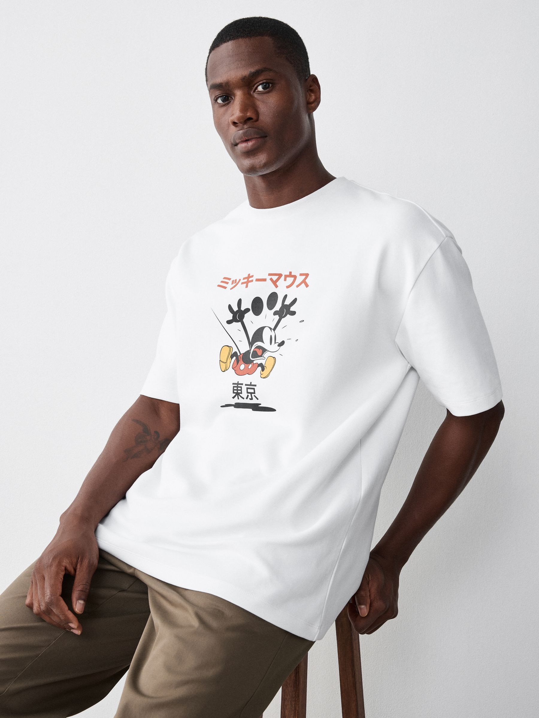 Buy White Disney Mickey Mouse Relaxed Fit T-Shirt from the Next UK
