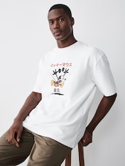 Белый - Disney Mickey Mouse Relaxed Fit T-Shirt - Изображение 1 8