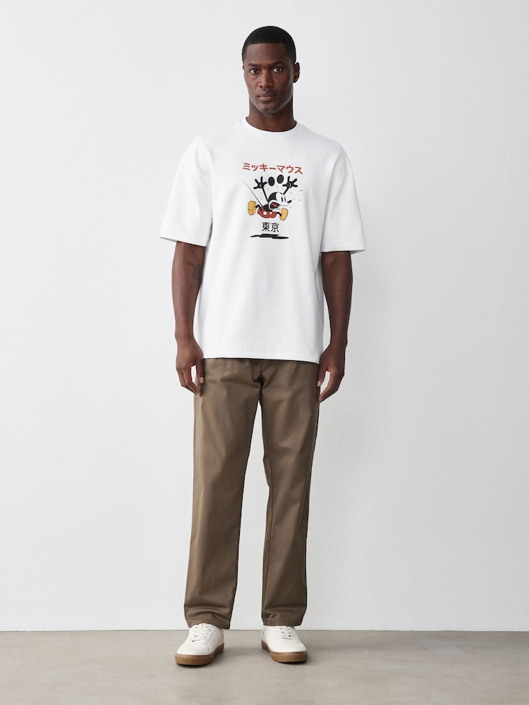 Белый - Disney Mickey Mouse Relaxed Fit T-Shirt - Изображение 2 8