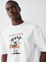 Белый - Disney Mickey Mouse Relaxed Fit T-Shirt - Изображение 5 8