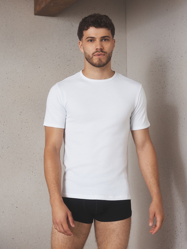 White Short Sleeve Thermal Tops 2 Pack - Image 1 of 7