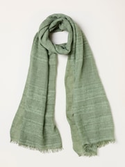 FatFace Green Textured Lightweight Scarf - Image 1 of 3