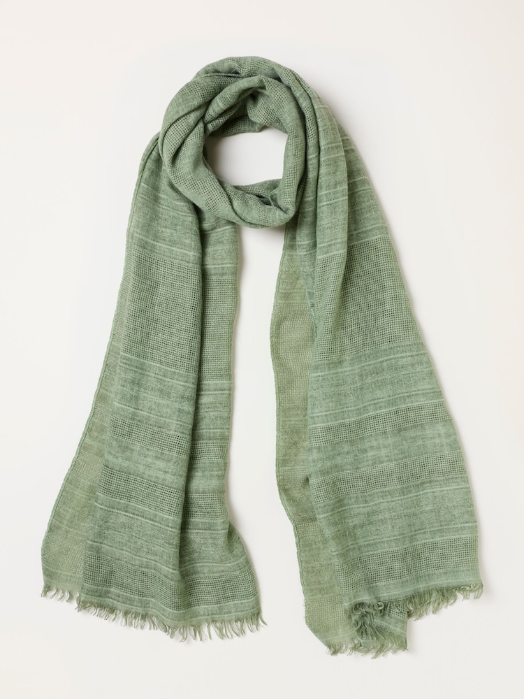 FatFace Green Textured Lightweight Scarf - Image 1 of 3