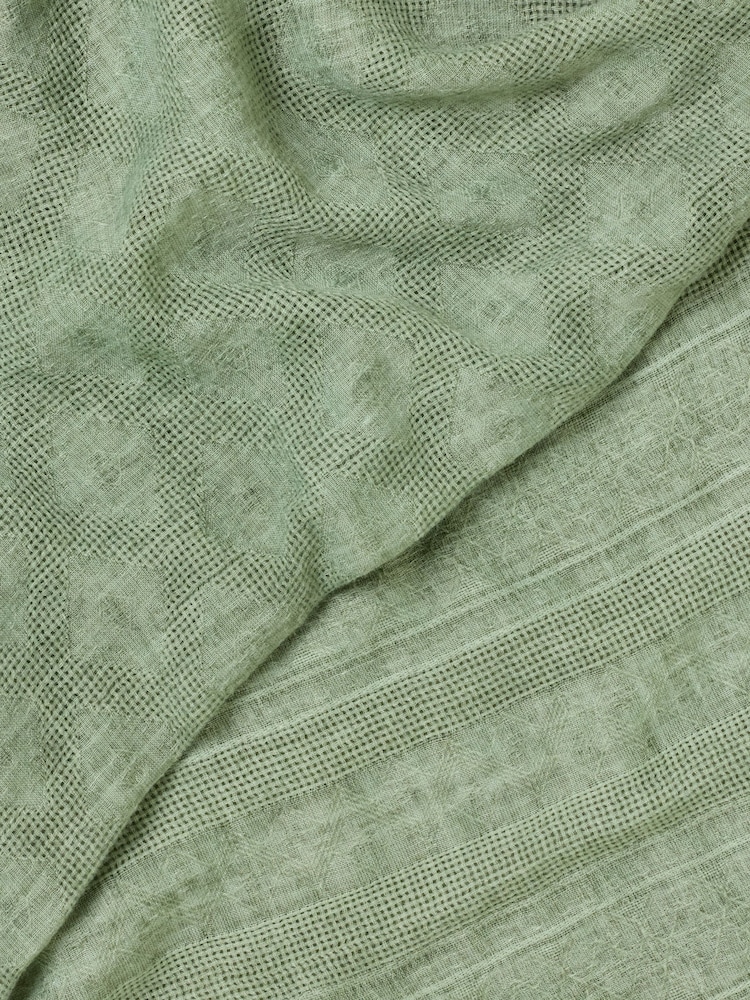 FatFace Green Textured Lightweight Scarf - Image 2 of 3