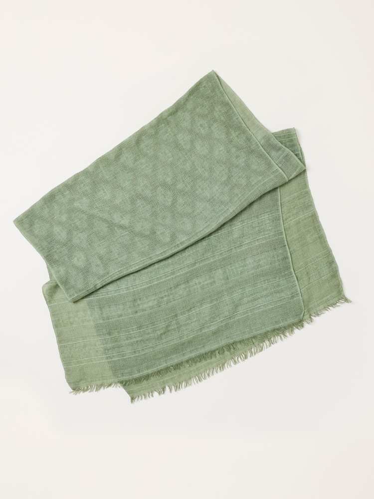 FatFace Green Textured Lightweight Scarf - Image 3 of 3