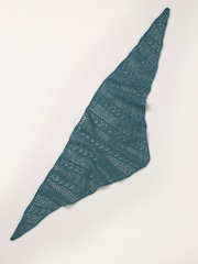 FatFace Teal Blue Pointelle Triangle Scarf - Image 2 of 3