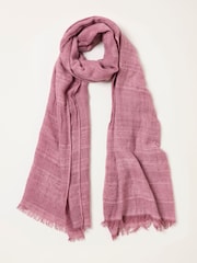 FatFace Pink Textured Lightweight Scarf - Image 1 of 3