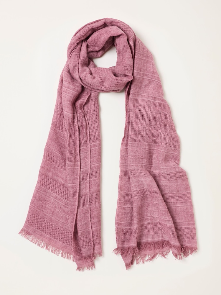 FatFace Pink Textured Lightweight Scarf - Image 1 of 3