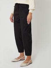 Threadbare Black Curved Seam Barrel Leg Trousers - Image 2 of 5