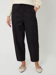 Threadbare Black Curved Seam Barrel Leg Trousers - Image 3 of 5