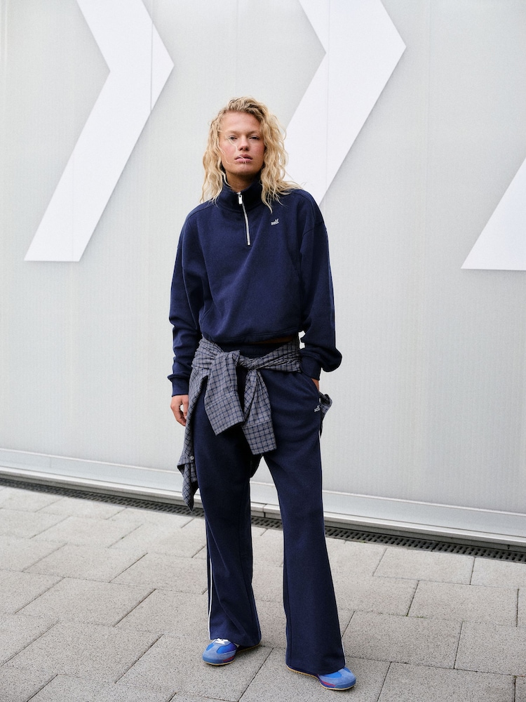 self. Navy Sporty Stripe Wide Leg Joggers - Image 2 of 8