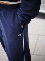 self. Navy Sporty Stripe Wide Leg Joggers - Image 4 of 8