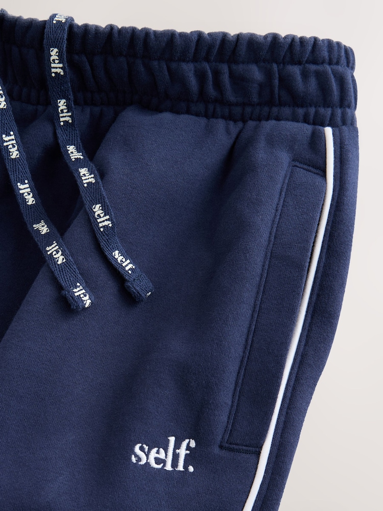 self. Navy Sporty Stripe Wide Leg Joggers - Image 8 of 8