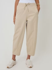 Threadbare Cream Curved Seam Barrel Leg Trousers - Image 2 of 4