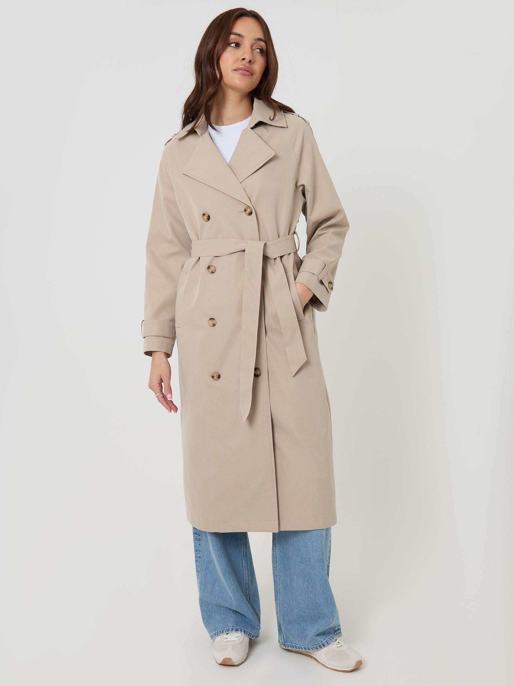Comprar Pedra - Trench coat longo de abotoamento duplo Threadbare