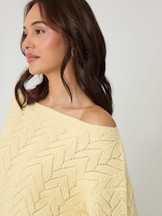 Threadbare Yellow Slash Neck Knitted Jumper - Image 2 of 5