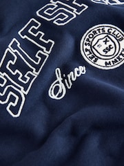 self. Navy Slogan Crew Neck Sweatshirt - Image 7 of 8