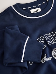 self. Navy Slogan Crew Neck Sweatshirt - Image 8 of 8