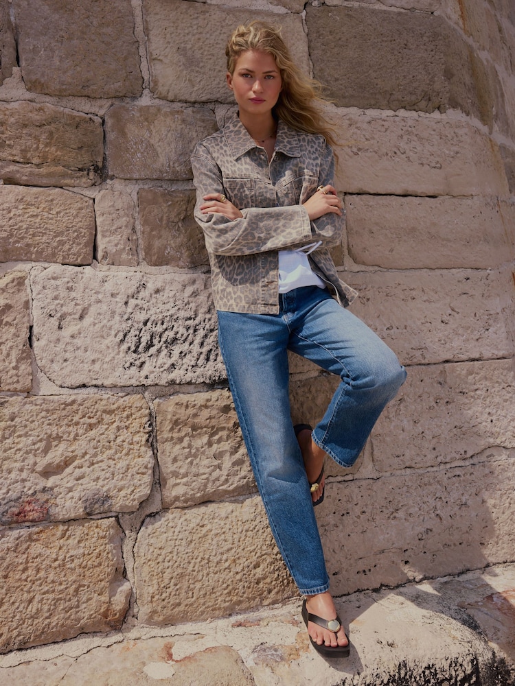 Mid Blue Stovepipe Straight Leg Jeans - Image 1 of 5 Mid Blue Stovepipe Straight Leg Jeans - Image 1 of 5