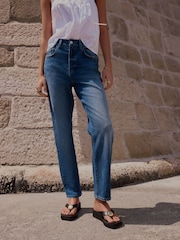 Mid Blue Stovepipe Straight Leg Jeans - Image 2 of 5