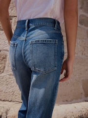 Mid Blue Stovepipe Straight Leg Jeans - Image 3 of 5