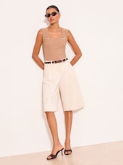 Marrón moca - Lipsy Square Neck Buttoned Knit Vest Top - Imagen 3 de 5