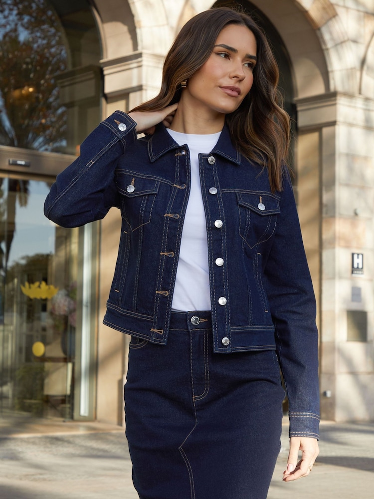 Threadbare Stretch Denim Jacket - 10的图像1｝