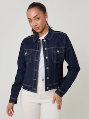 Threadbare Stretch Denim Jacket - 10的图像4｝
