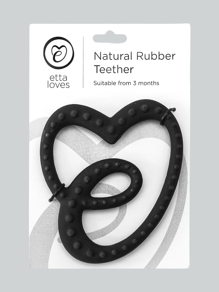Etta Loves Black Sensory Rubber Teether - Image 2 of 3