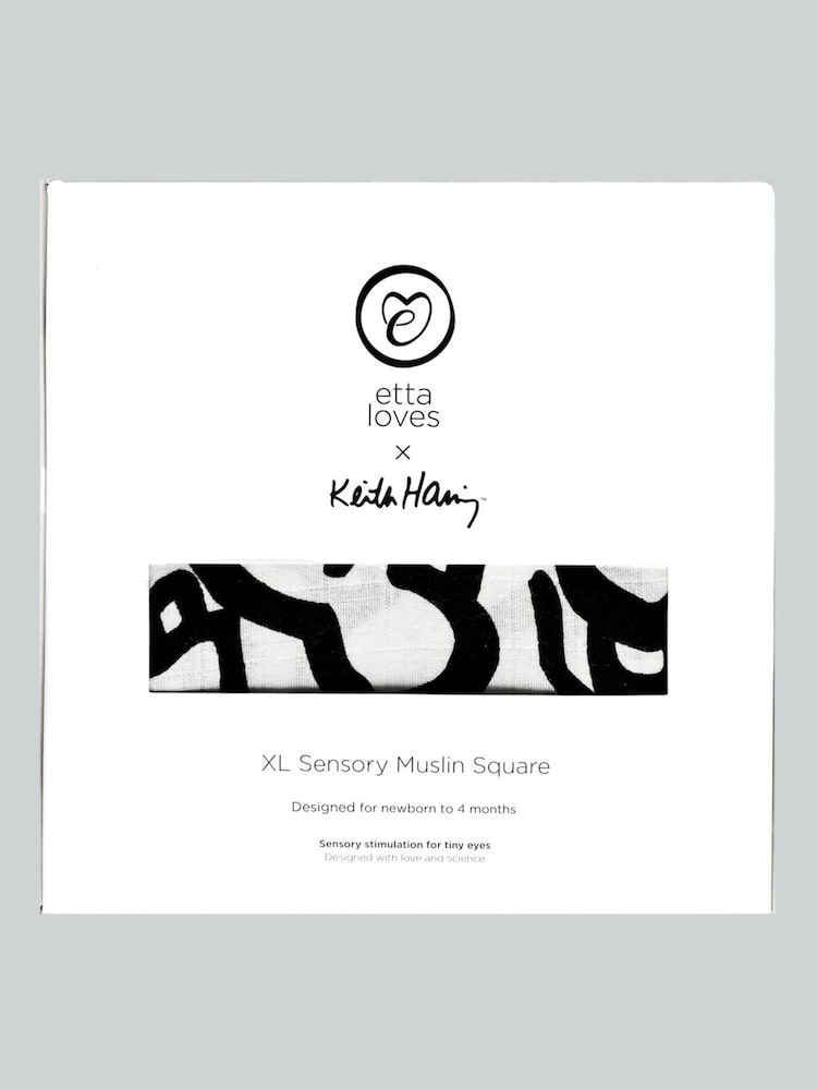Etta Loves Black Keith Haring Sensory Extra Large Muslin - Image 5 of 5