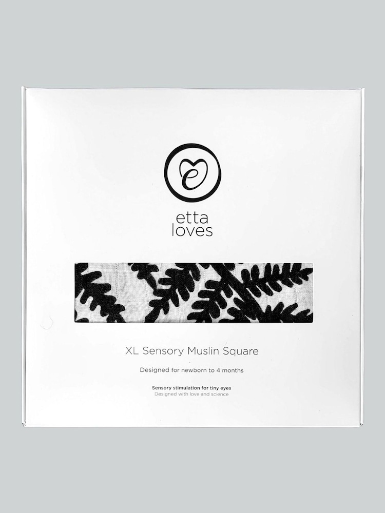 Etta Loves Black Fern Print Fern Sensory Muslin Extra Large - Image 5 of 5 Etta Loves Black Fern Print Fern Sensory Muslin Extra Large - Image 5 of 5