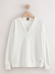 Grey Marl Active Modal V-Neck Jumper - Image 1 of 3