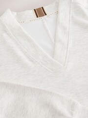 Grey Marl Active Modal V-Neck Jumper - Image 2 of 3