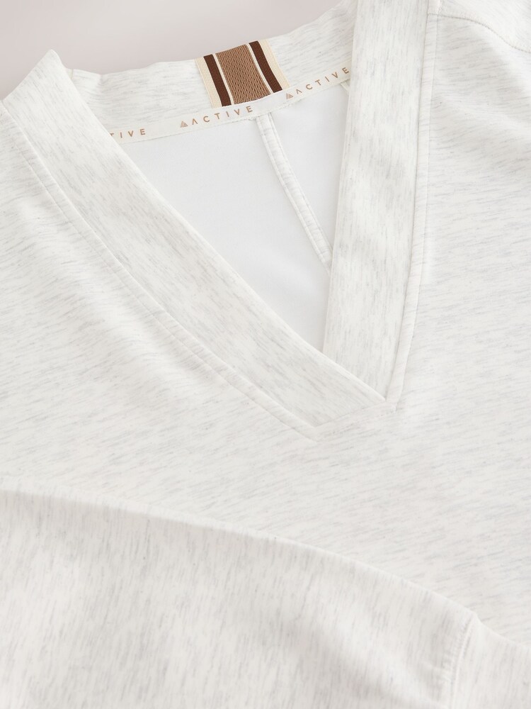 Grey Marl Active Modal V-Neck Jumper - Image 2 of 3 Grey Marl Active Modal V-Neck Jumper - Image 2 of 3