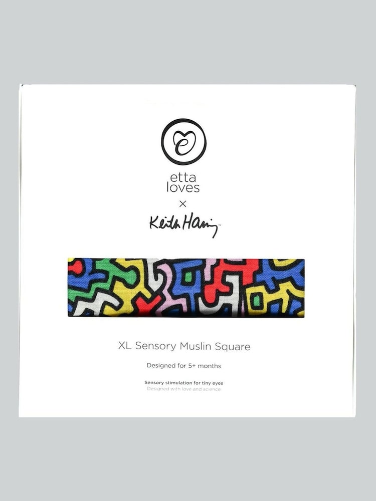 Etta Loves Red Keith Haring Sensory Extra Large Muslin - Image 4 of 4