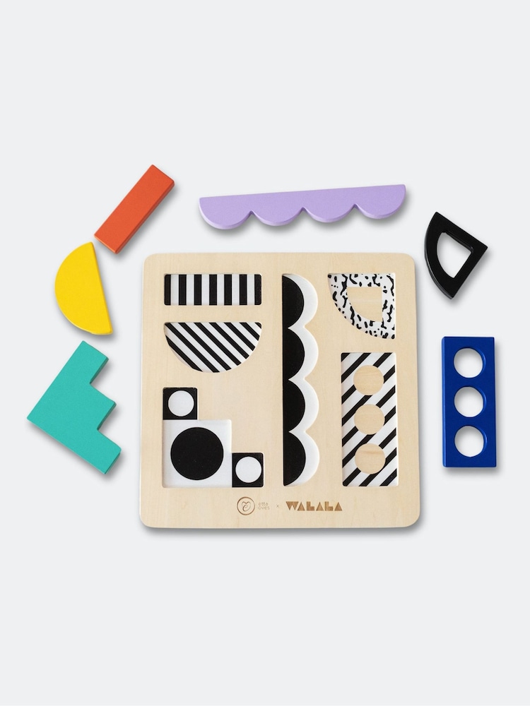 Etta Loves Camillw Walala Green Walala Studio Wooden Sensory Shapes Puzzle - Image 12 of 12