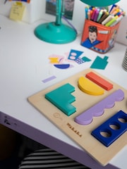 Etta Loves Camillw Walala Green Walala Studio Wooden Sensory Shapes Puzzle - Image 6 of 12