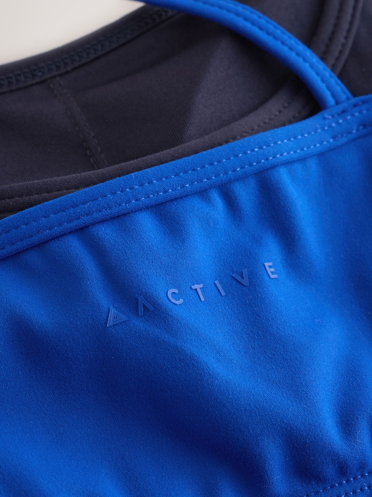Kobaltblau - Active Balance Layering-Sport-BH mit überkreuztem Rücken - Bild 9 von 9