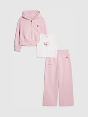 River Island 3 Piece Love Club Hoodie & Kickflare Set - Image 1 of 5