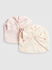 River Island Pink Floral Turban Set 2 Pack - Image 1 of 3