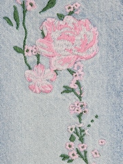 River Island Blue Floral Straight Leg Jeans - Image 4 of 4