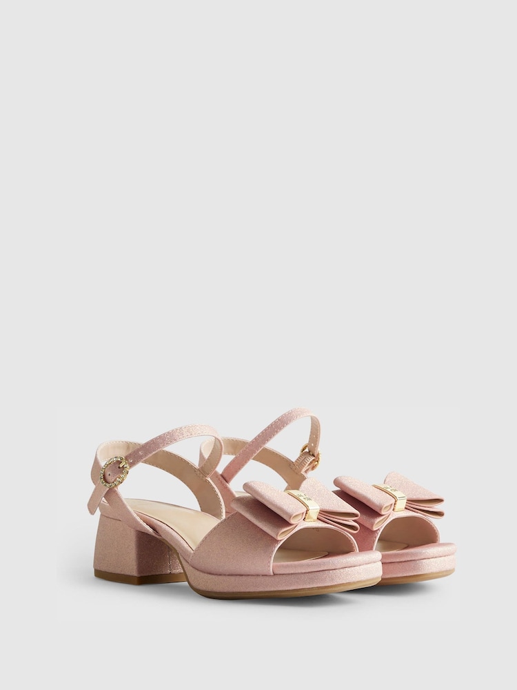 River Island Glitter Bow Heeled Sandals - Imaginea 2 din 5