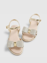 River Island Gold Diamonte Strappy Sandals - Image 4 of 5
