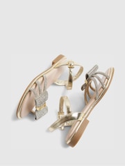 River Island Gold Diamonte Strappy Sandals - Image 5 of 5