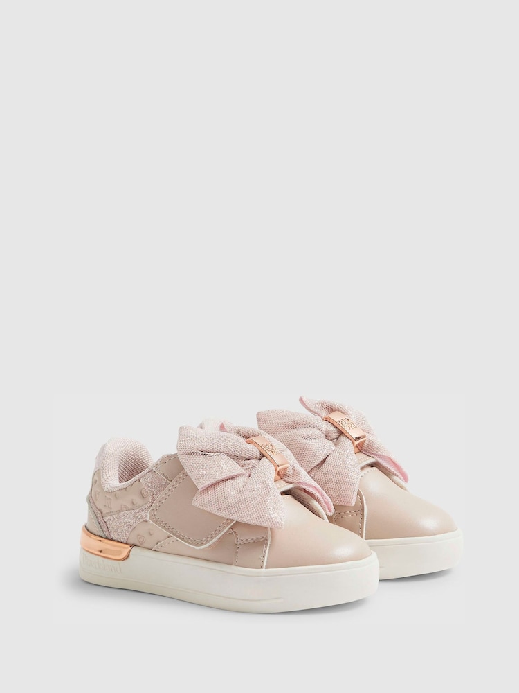 River Island Pink Velcro Bow Trainers - Image 2 of 5