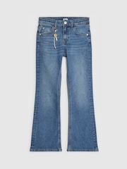 River Island Blue Heart Keychain Flare Jeans - Image 1 of 4