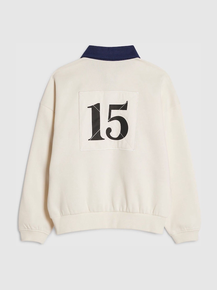 River Island Cream Long Sleeve Sanctuaire Rugby Top - Image 2 of 4 River Island Cream Long Sleeve Sanctuaire Rugby Top - Image 2 of 4