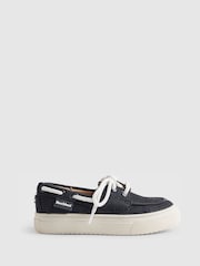 River Island Blue Lace Up Boat Shoes - Image 1 of 5