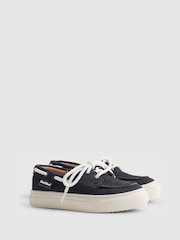 River Island Blue Lace Up Boat Shoes - Image 2 of 5